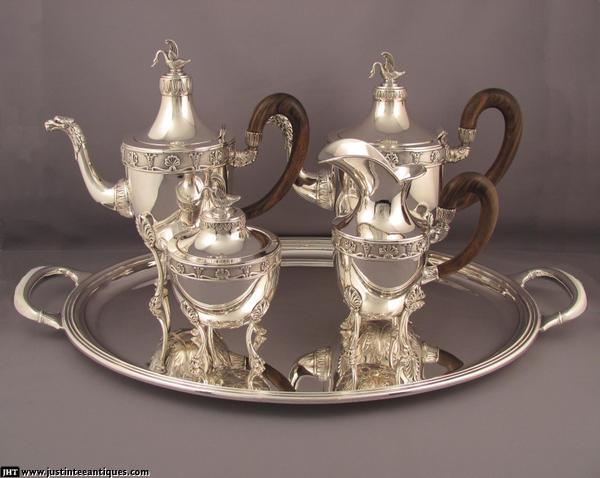 Buccellati Sterling Silver Tea Set JH Tee Antiques