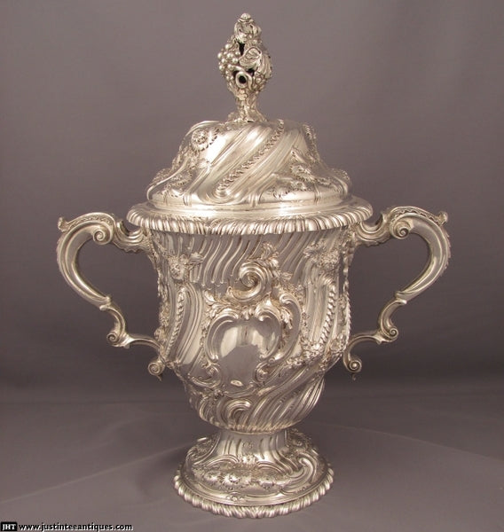 George II Rococo Silver Cup &amp; Cover - JH Tee Antiques