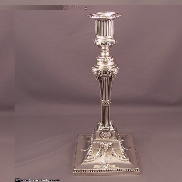 Set of Four Georgian Silver Candlesticks - JH Tee Antiques