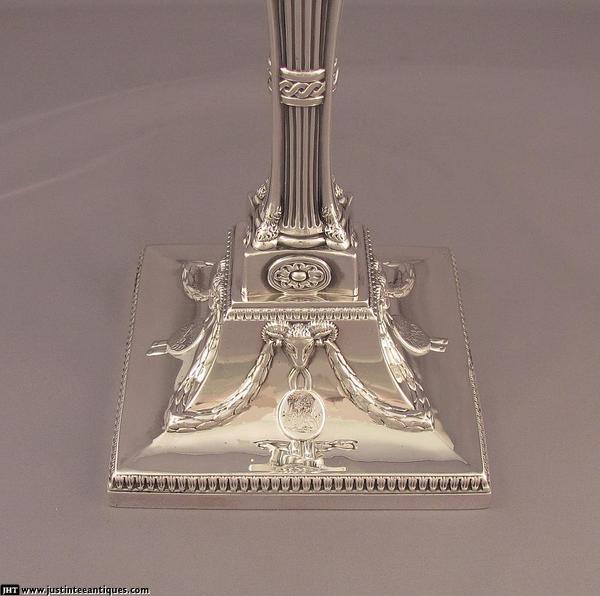 Set of Four Georgian Silver Candlesticks - JH Tee Antiques
