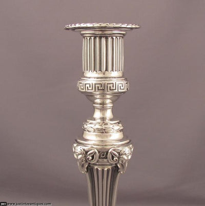 Set of Four Georgian Silver Candlesticks - JH Tee Antiques