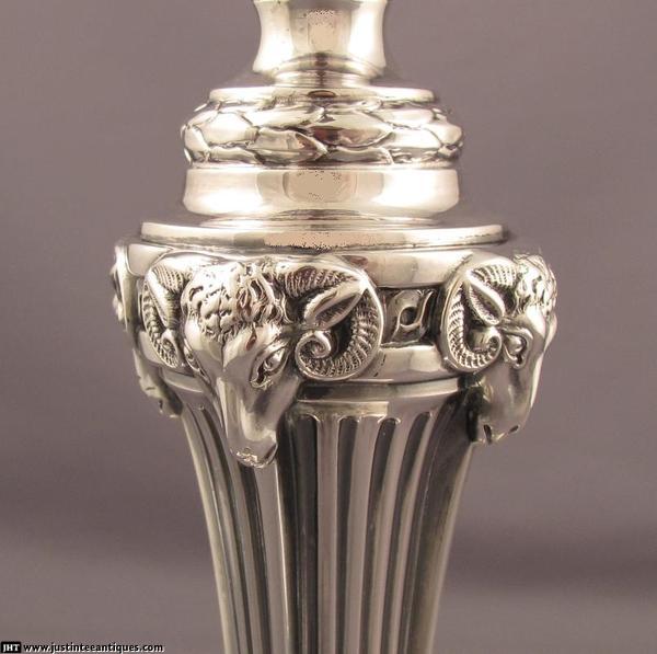 Set of Four Georgian Silver Candlesticks - JH Tee Antiques