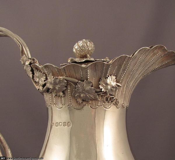 George IV Silver Beer Jug - JH Tee Antiques