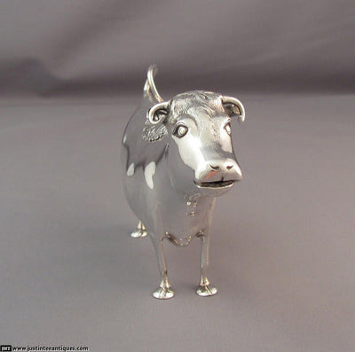 George III Silver Cow Creamer - JH Tee Antiques