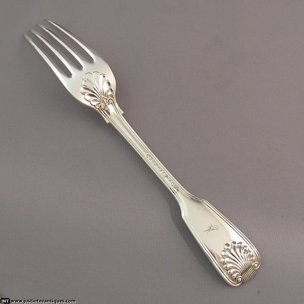 Fiddle Thread &amp; Shell Flatware Service for 24 - JH Tee Antiques