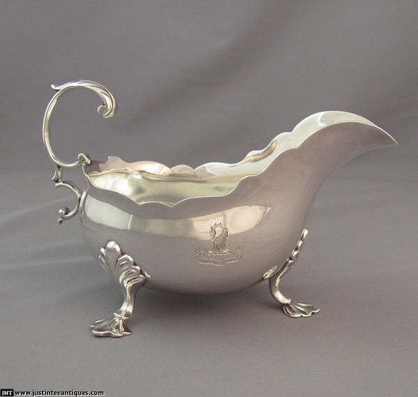 Sterling Silver Gravy Boat by Barnards - JH Tee Antiques