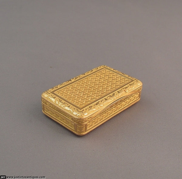 French Gold Snuff Box - JH Tee Antiques