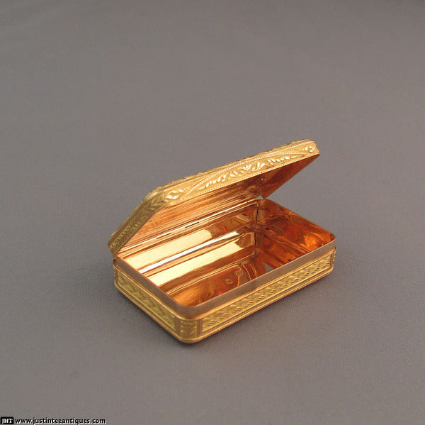 French Gold Snuff Box - JH Tee Antiques