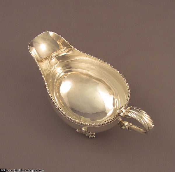 Pair of George IV Silver Gravy Boats - JH Tee Antiques