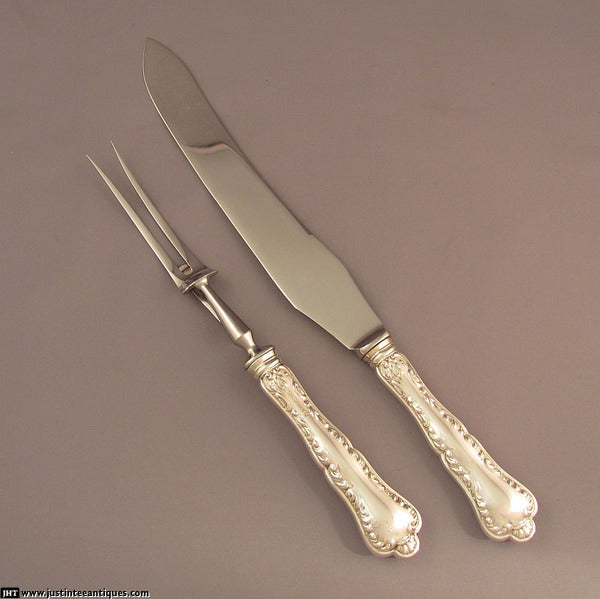 Birks Louis XV Sterling Carving Set - JH Tee Antiques