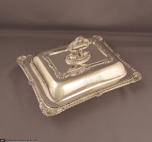 Set of Four Regency Silver Entree Dishes - JH Tee Antiques