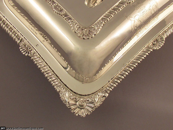 Set of Four Regency Silver Entree Dishes - JH Tee Antiques