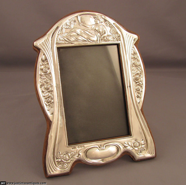 Art Nouveau Silver Photo Frame - JH Tee Antiques