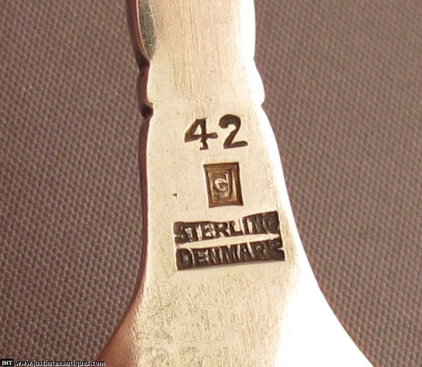 12 Georg Jensen Ornamental Silver Mocha Spoons - JH Tee Antiques