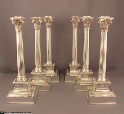 Set of 6 Buccellati Silver Candlesticks - JH Tee Antiques