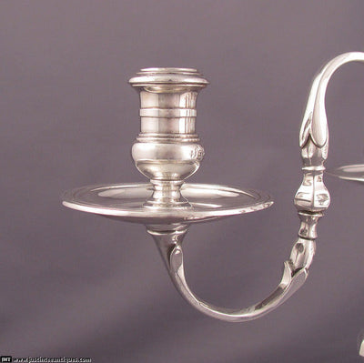 George I Style Silver Candelabra - JH Tee Antiques