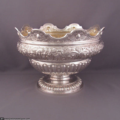 Victorian Silver Monteith Bowl - JH Tee Antiques