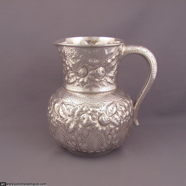 Antique Gorham Sterling Silver Water Pitcher - JH Tee Antiques