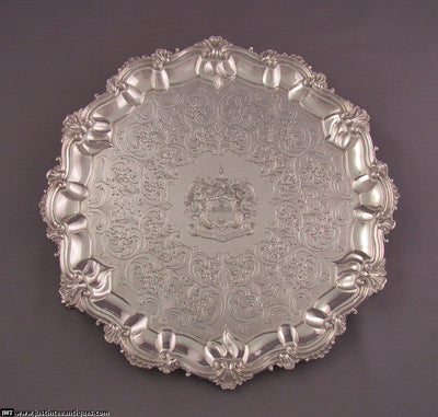 Scottish Victorian Silver Salver - JH Tee Antiques