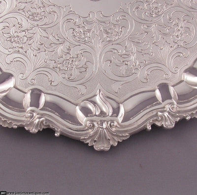 Scottish Victorian Silver Salver - JH Tee Antiques