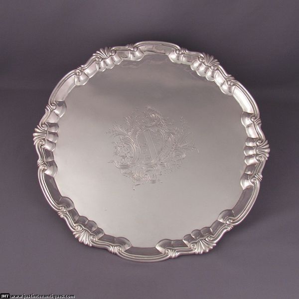 George II Sterling Silver Salver - JH Tee Antiques