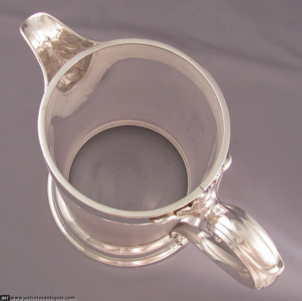 Victorian Silver and Glass Beer Jug and Mugs - JH Tee Antiques