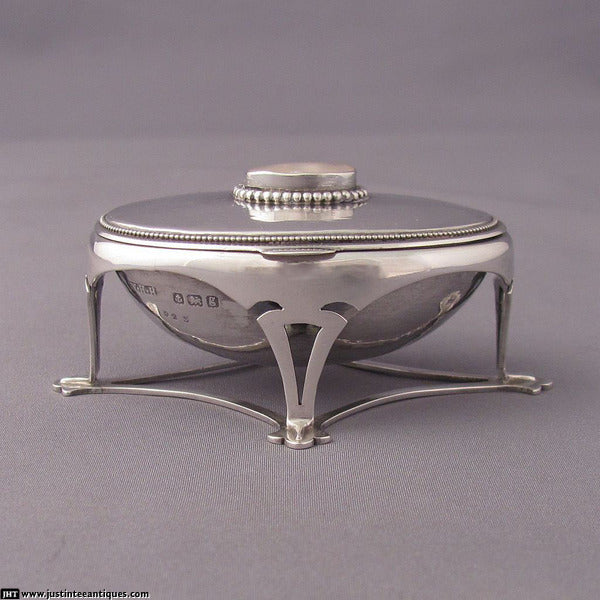 Arts &amp; Crafts Silver Trinket Box - JH Tee Antiques