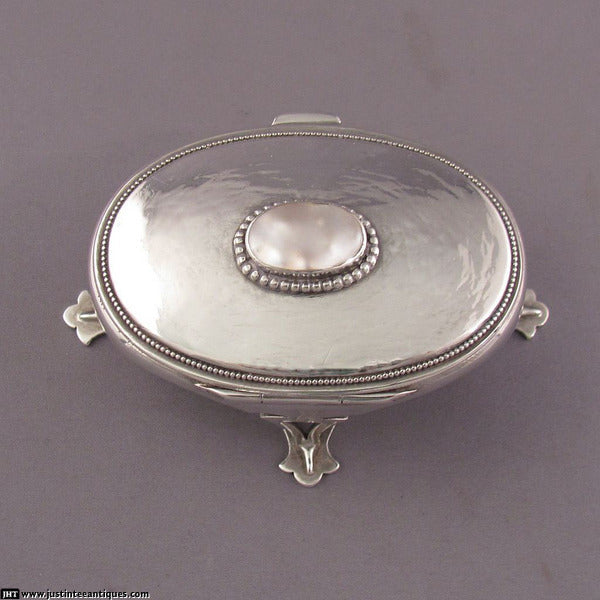 Arts & Crafts Silver Trinket Box - JH Tee Antiques