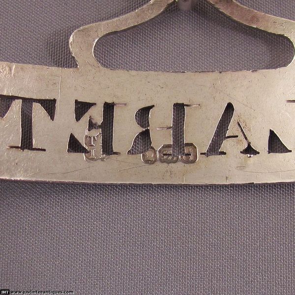 Four George III Sterling Neck-Ring Wine Labels - JH Tee Antiques