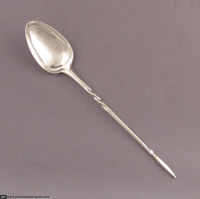 Rare Scottish Provincial Silver Mash Spoon - JH Tee Antiques