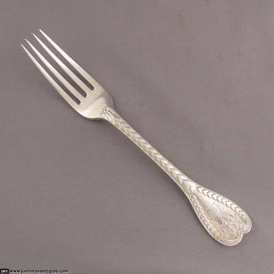 Rare Palm Pattern Victorian Silver Flatware Service - JH Tee Antiques