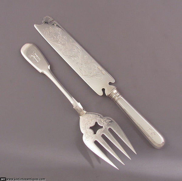 Russian Silver Cake Servers by Ovchinnikov - JH Tee Antiques