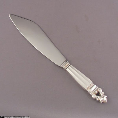 Jensen Sterling Acorn Pattern Cake Knife - JH Tee Antiques
