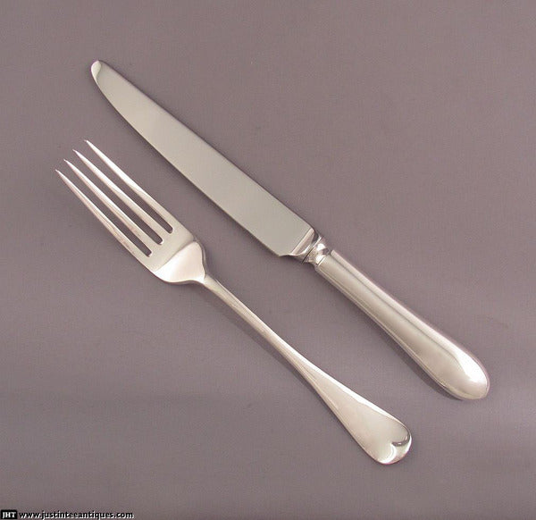 Old English Pattern Sterling Silver Flatware Set for 12 - JH Tee Antiques