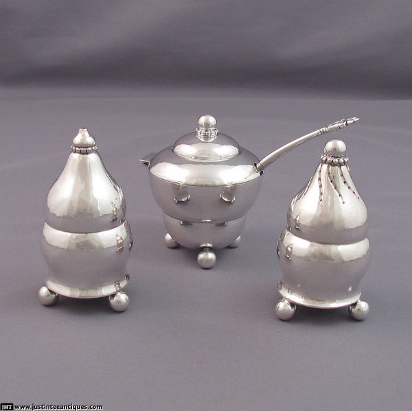 Georg Jensen Silver Condiment Set - JH Tee Antiques