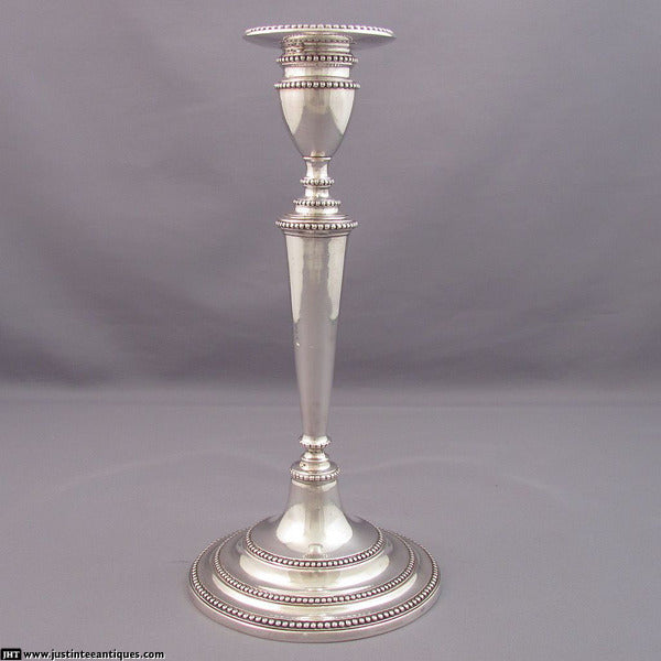 Portuguese Silver Candlesticks - JH Tee Antiques