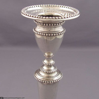 Portuguese Silver Candlesticks - JH Tee Antiques