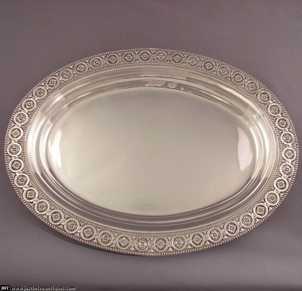 Edwardian Silver Meat Dome &amp; Platter - JH Tee Antiques