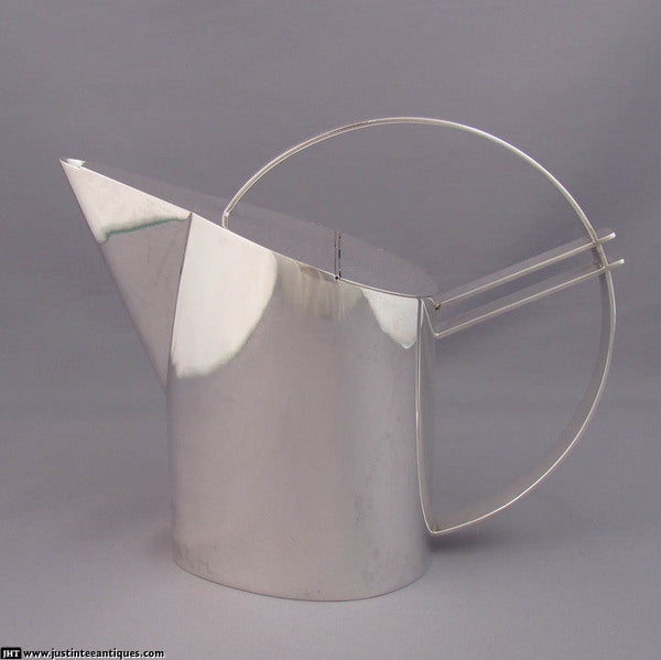 Italian Modernist Silver Teapot - JH Tee Antiques