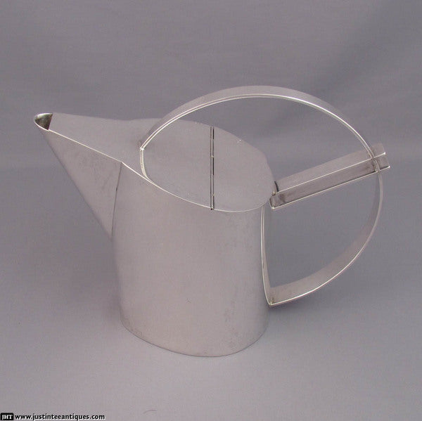 Italian Modernist Silver Teapot - JH Tee Antiques