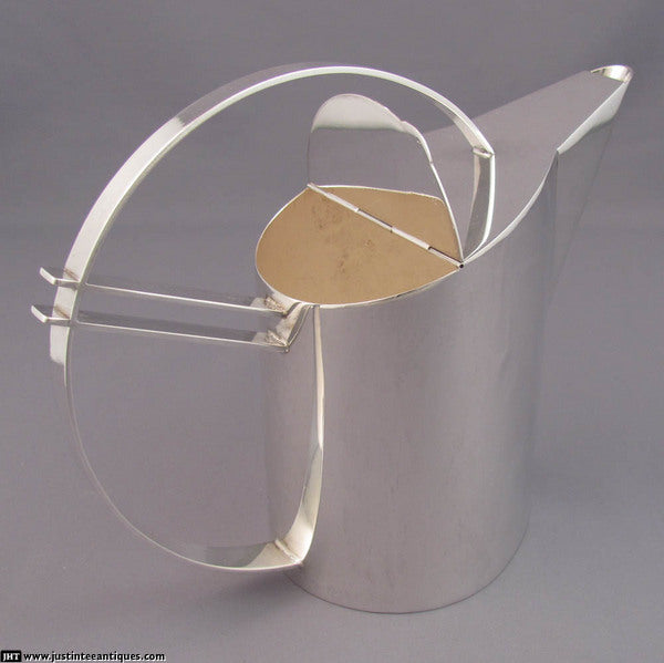 Italian Modernist Silver Teapot - JH Tee Antiques