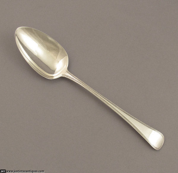 6 George III Silver Bead Pattern Tablespoons - JH Tee Antiques