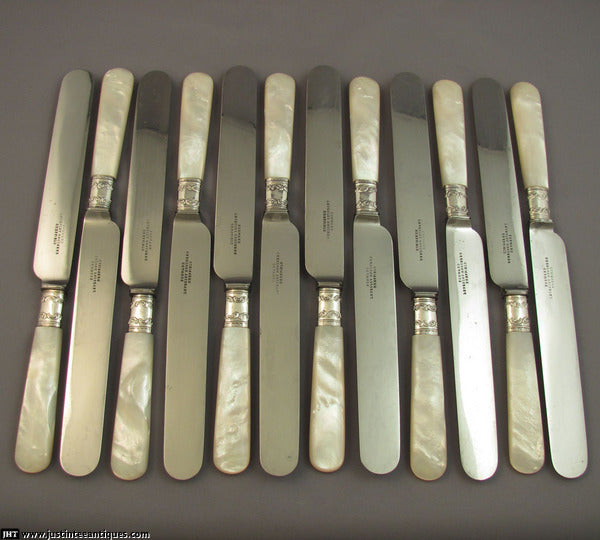 Mother of Pearl Dinner Knives - JH Tee Antiques