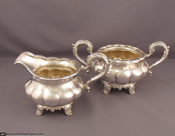 Birks Melon Pattern Sterling Silver Tea Service - JH Tee Antiques