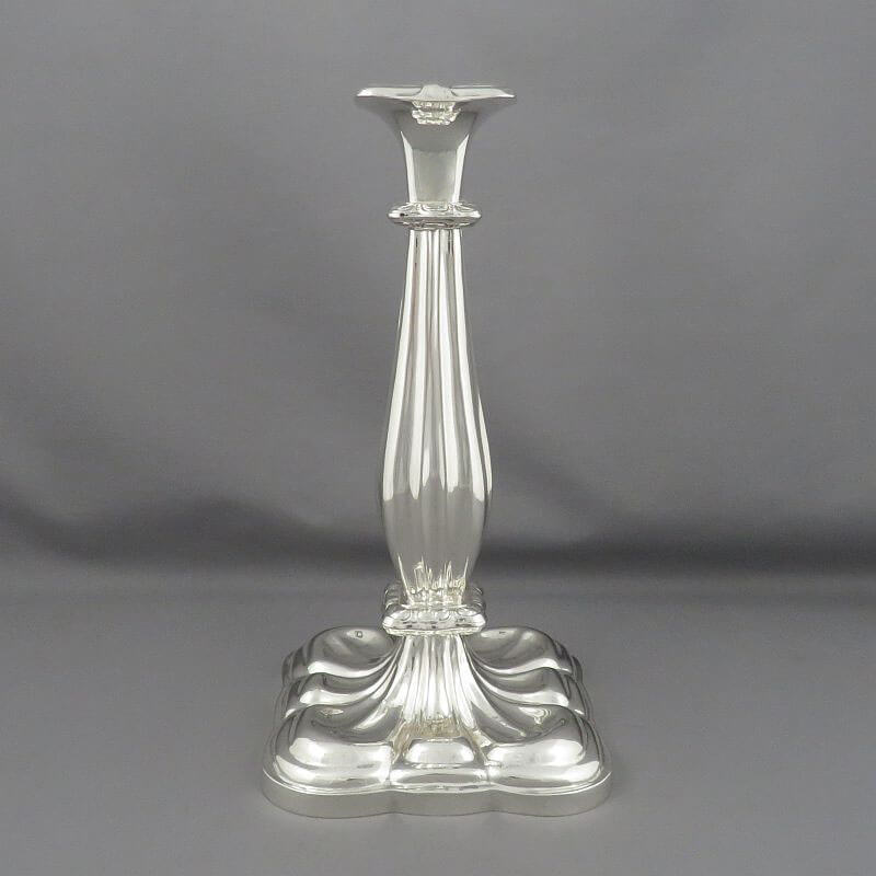 Austrian Biedermeier Silver Candlesticks - JH Tee Antiques