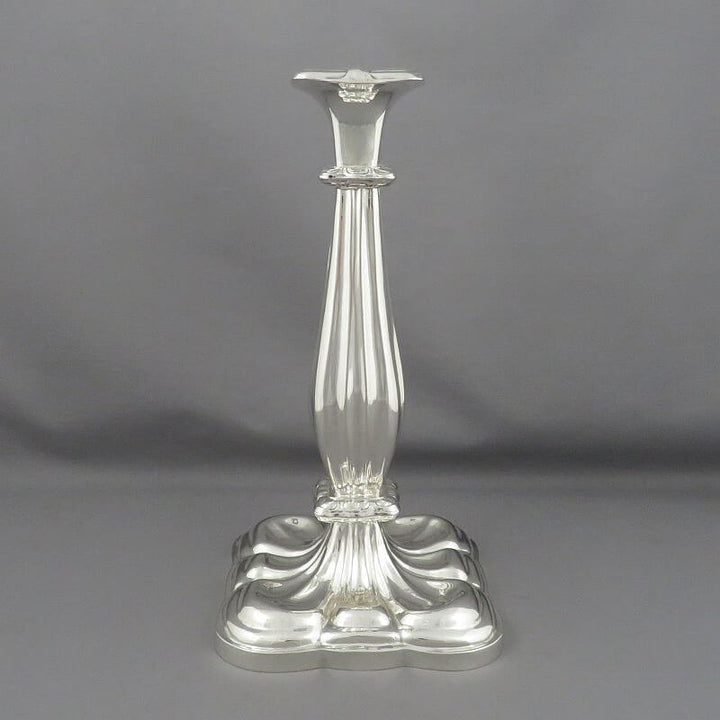 Austrian Biedermeier Silver Candlesticks - JH Tee Antiques