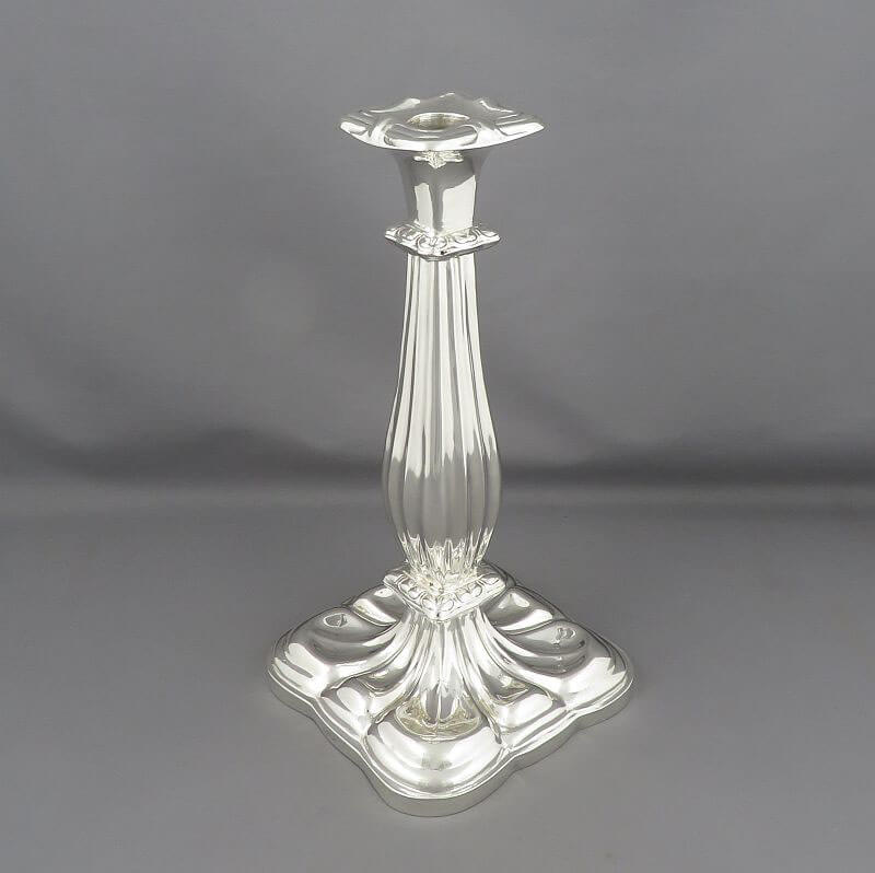 Austrian Biedermeier Silver Candlesticks - JH Tee Antiques