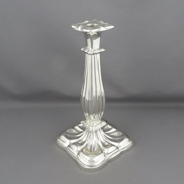 Austrian Biedermeier Silver Candlesticks - JH Tee Antiques