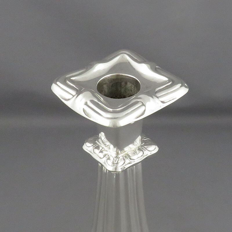 Austrian Biedermeier Silver Candlesticks - JH Tee Antiques