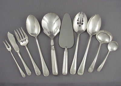 Birks Saxon Sterling Silver Flatware Set for 12 - JH Tee Antiques